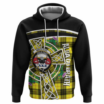 MacLeod (McLeod) Tartan Crest Hoodie Scottish Thistle Celtic Cross Alba Gu Brath