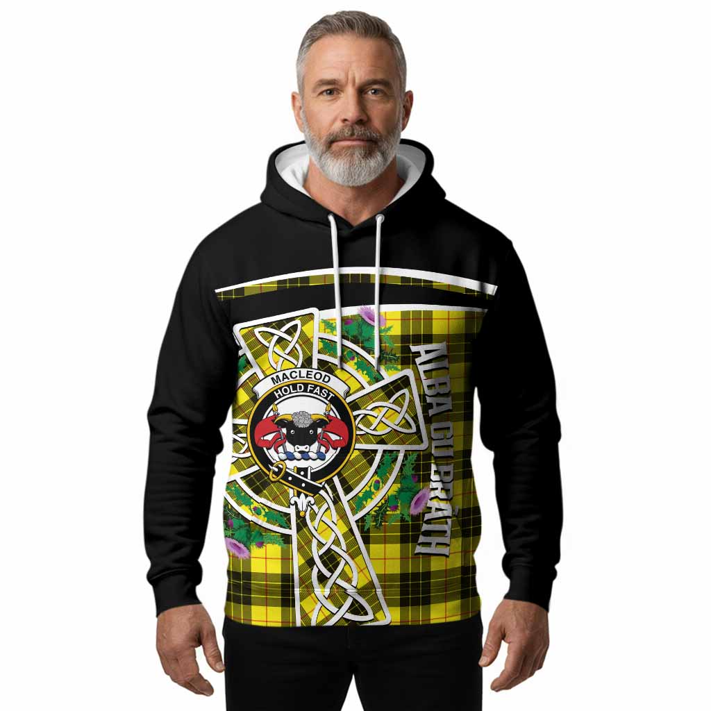 MacLeod (McLeod) Tartan Crest Hoodie Scottish Thistle Celtic Cross Alba Gu Brath