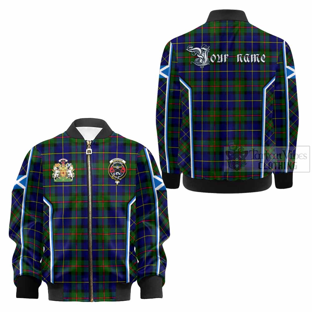 MacLeod (McLeod) Tartan Crest Kid Bomber Jacket Scotland Coat of Arm Flag Style - Tartan Vibes Clothing
