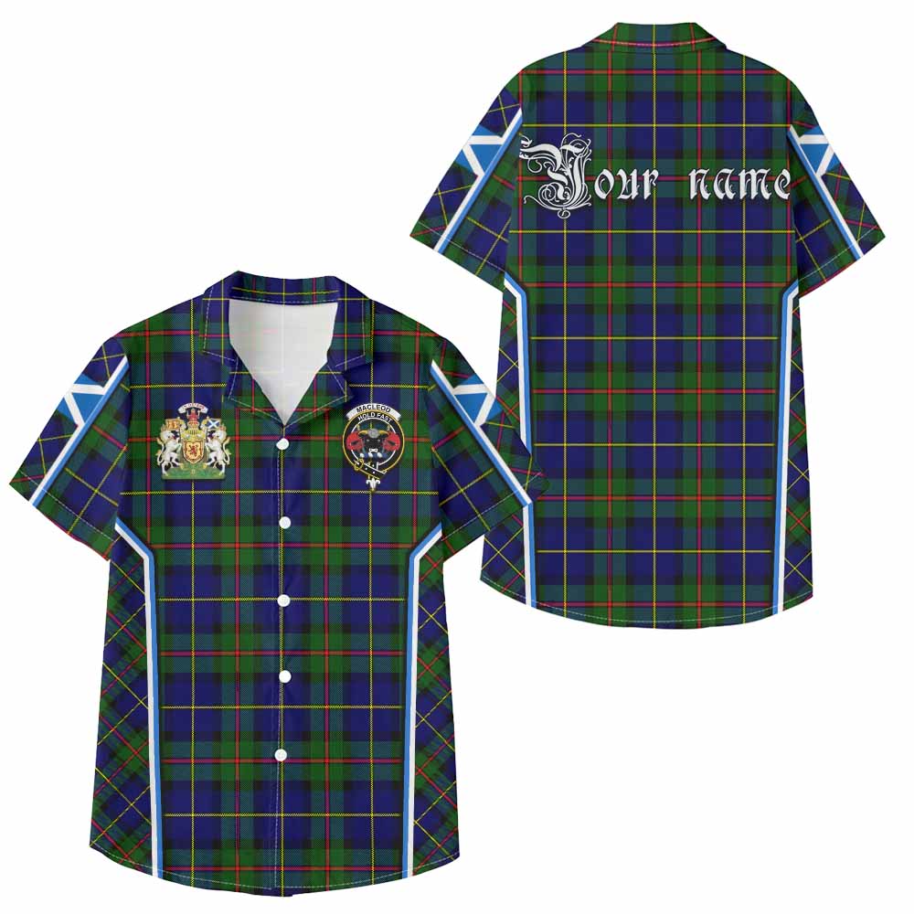MacLeod (McLeod) Tartan Crest Kid Hawaiian Shirt Scotland Coat of Arm Flag Style - Tartan Vibes Clothing