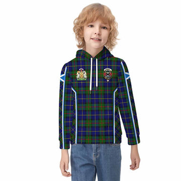 MacLeod (McLeod) Tartan Crest Kid Hoodie Scotland Coat of Arm Flag Style
