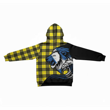 MacLeod (McLeod) Tartan Crest Kid Hoodie Scottish Golden Lions Wave Flow