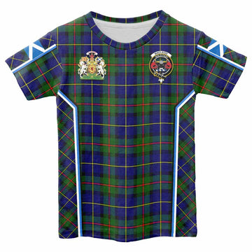 MacLeod (McLeod) Tartan Crest Kid T-shirt Scotland Coat of Arm Flag Style