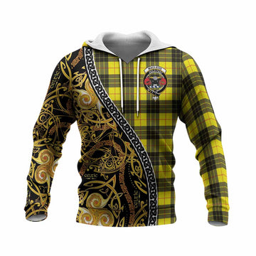 MacLeod (McLeod) Tartan Crest Knitted Hoodie Celtic Knot and Triple Trickle Spiral Symbols