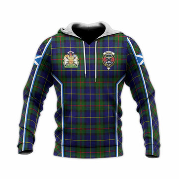 MacLeod (McLeod) Tartan Crest Knitted Hoodie Scotland Coat of Arm Flag Style