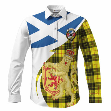 MacLeod (McLeod) Tartan Crest Lion Rampant Long Sleeve Button Shirts Classic Scottish Style Men's Shirt S - Tartan Vibes Clothing