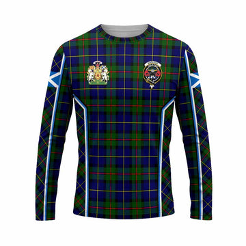 MacLeod (McLeod) Tartan Crest Long Sleeve T-Shirt Scotland Coat of Arm Flag Style - Tartan Vibes Clothing