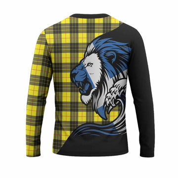 MacLeod (McLeod) Tartan Crest Long Sleeve T-Shirt Scottish Golden Lions Wave Flow