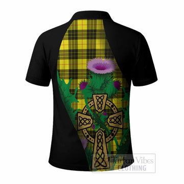 MacLeod (McLeod) Tartan Crest Polo Shirt Celtic Cross Thistle Flowers