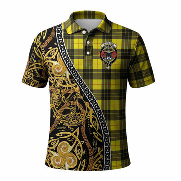 MacLeod (McLeod) Tartan Crest Polo Shirt Celtic Knot and Triple Trickle Spiral Symbols