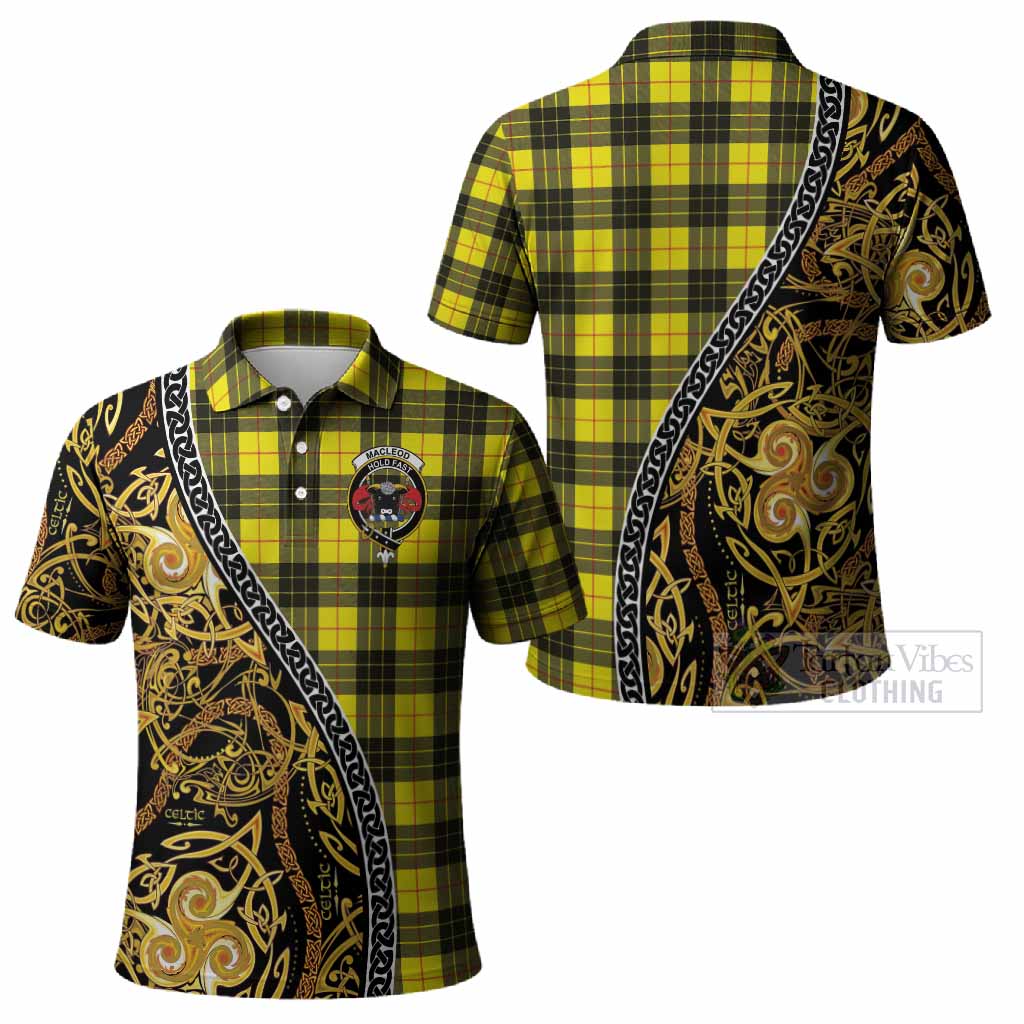 MacLeod (McLeod) Tartan Crest Polo Shirt Celtic Knot and Triple Trickle Spiral Symbols