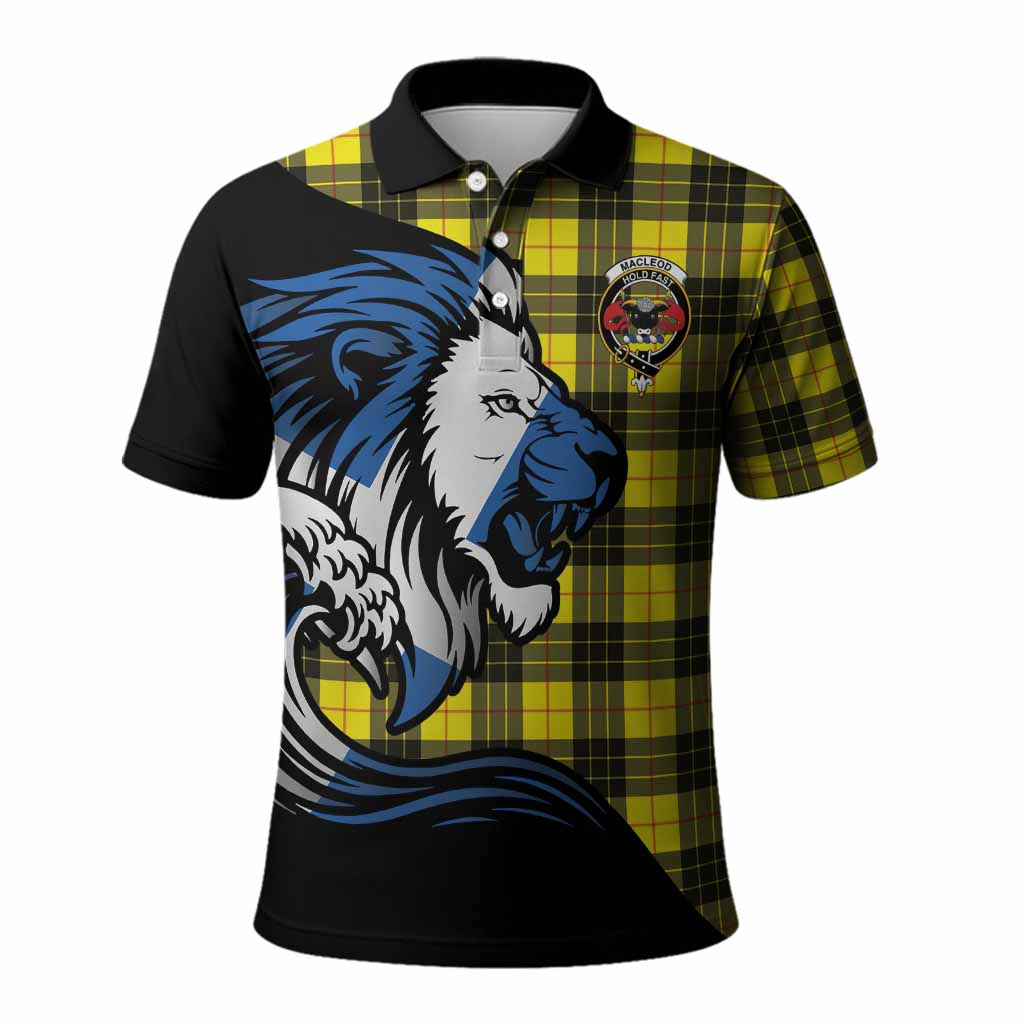 MacLeod (McLeod) Tartan Crest Polo Shirt Scottish Golden Lions Wave Flow