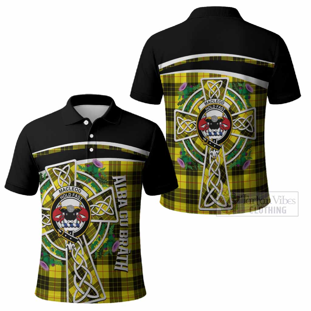 MacLeod (McLeod) Tartan Crest Polo Shirt Scottish Thistle Celtic Cross Alba Gu Brath