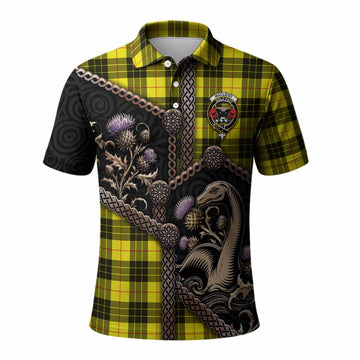 MacLeod (McLeod) Tartan Crest Polo Shirt Scottish Thistle Loch Ness Monster