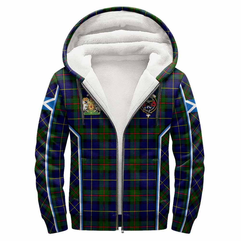 MacLeod (McLeod) Tartan Crest Sherpa Hoodie Scotland Coat of Arm Flag Style - Tartan Vibes Clothing
