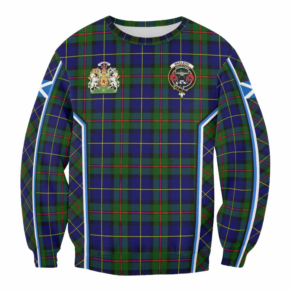 MacLeod (McLeod) Tartan Crest Sweatshirt Scotland Coat of Arm Flag Style - Tartan Vibes Clothing