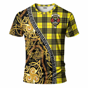 MacLeod (McLeod) Tartan Crest T-Shirt Celtic Knot and Triple Trickle Spiral Symbols