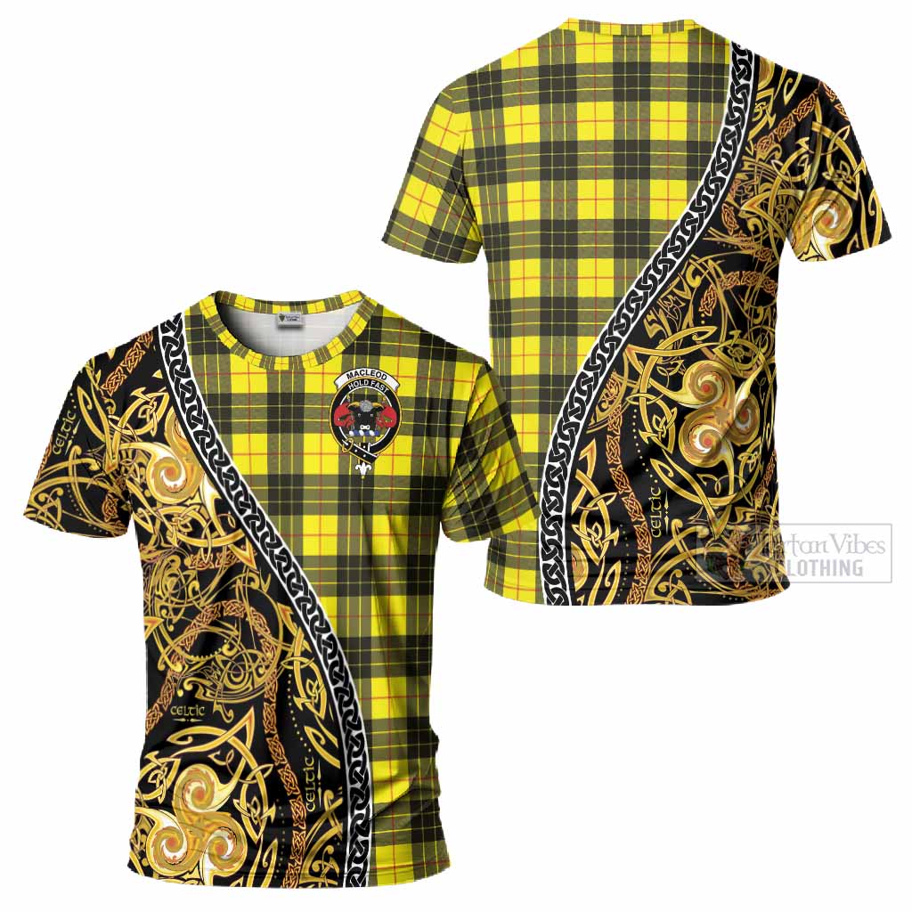 MacLeod (McLeod) Tartan Crest T-Shirt Celtic Knot and Triple Trickle Spiral Symbols