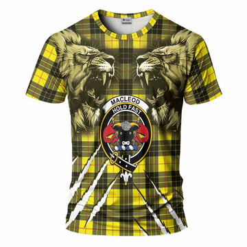 MacLeod (McLeod) Tartan Crest T-Shirt Ferocious Lion Style