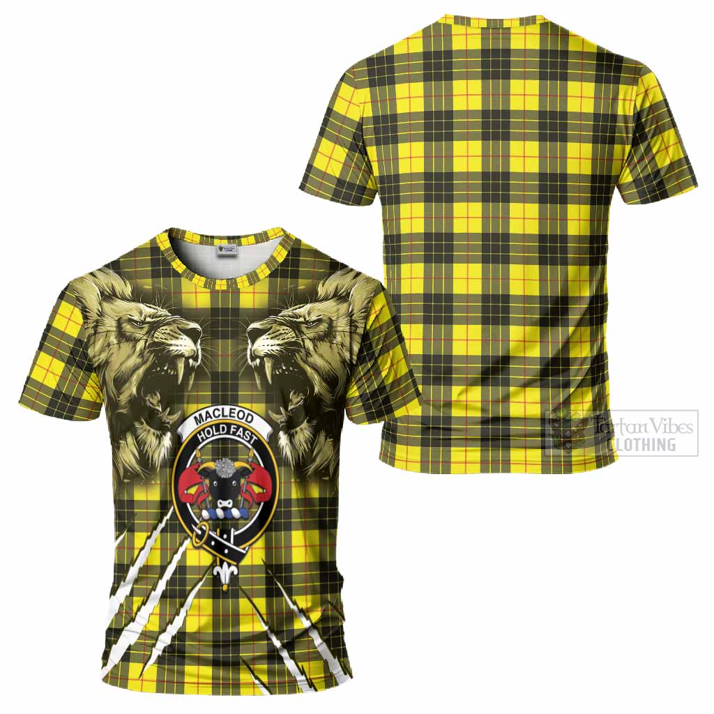 MacLeod (McLeod) Tartan Crest T-Shirt Ferocious Lion Style