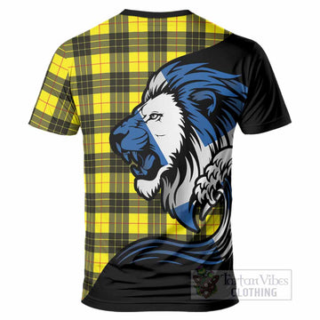 MacLeod (McLeod) Tartan Crest T-Shirt Scottish Golden Lions Wave Flow