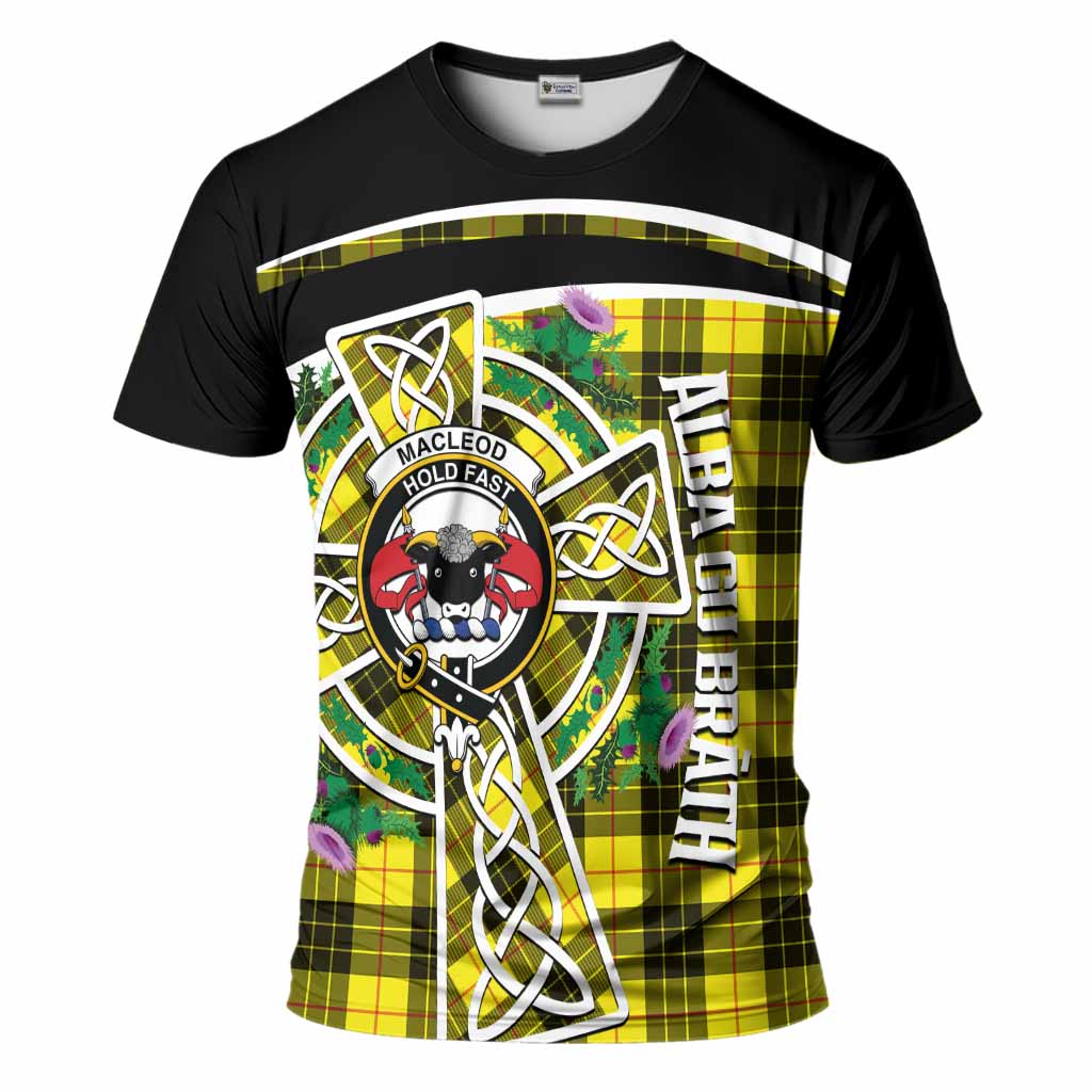 MacLeod (McLeod) Tartan Crest T-Shirt Scottish Thistle Celtic Cross Alba Gu Brath