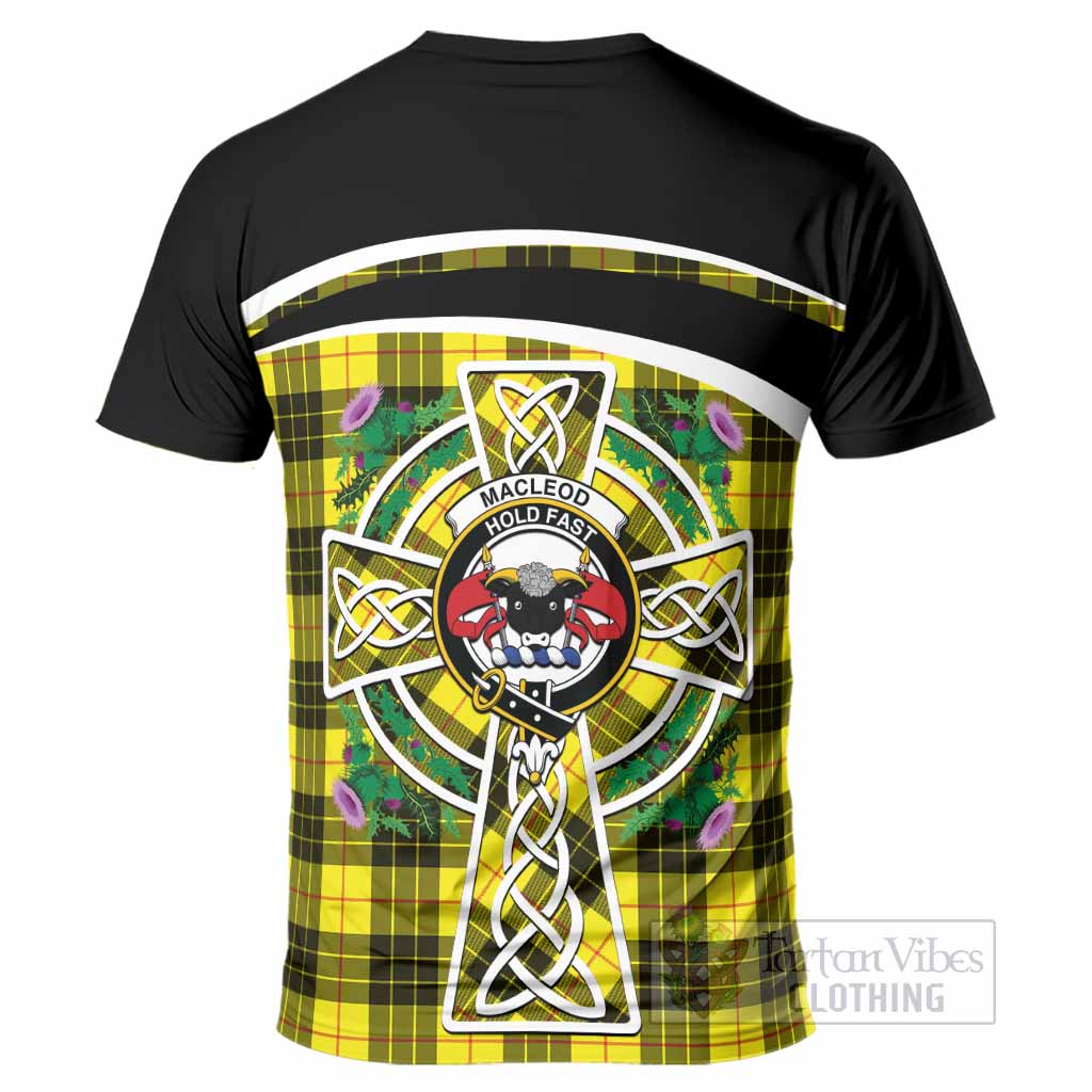 MacLeod (McLeod) Tartan Crest T-Shirt Scottish Thistle Celtic Cross Alba Gu Brath