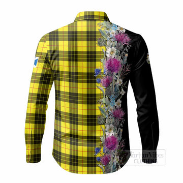 MacLeod (McLeod) Tartan Crest Thistle Floral Long Sleeve Button Shirts - Tartan Vibes Clothing