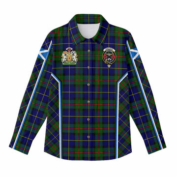 MacLeod (McLeod) Tartan Crest Women Casual Shirt Scotland Coat of Arm Flag Style - Tartan Vibes Clothing