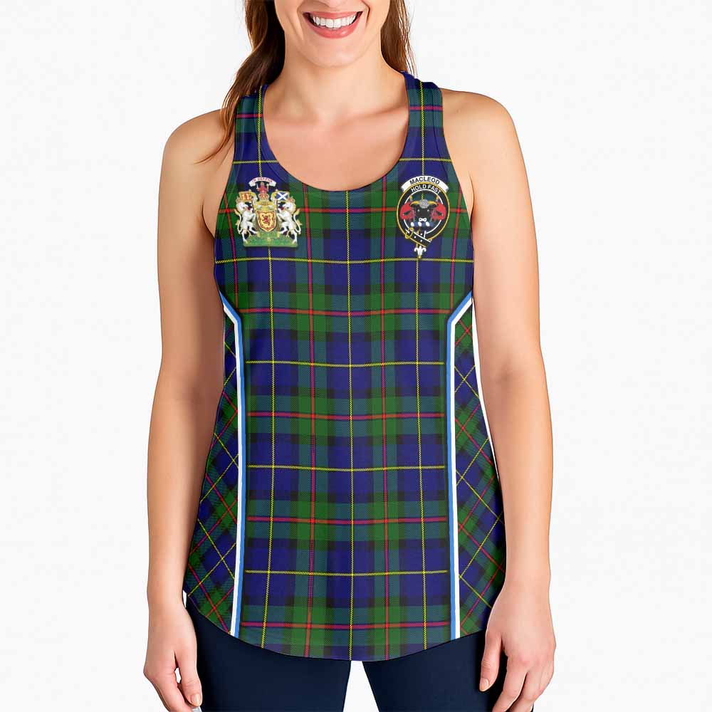 MacLeod (McLeod) Tartan Crest Women Racerback Tanks Scotland Coat of Arm Flag Style - Tartan Vibes Clothing