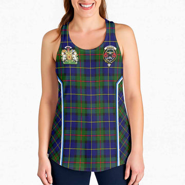 MacLeod (McLeod) Tartan Crest Women Racerback Tanks Scotland Coat of Arm Flag Style - Tartan Vibes Clothing