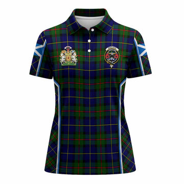 MacLeod (McLeod) Tartan Crest Women's Polo Shirt Scotland Coat of Arm Flag Style