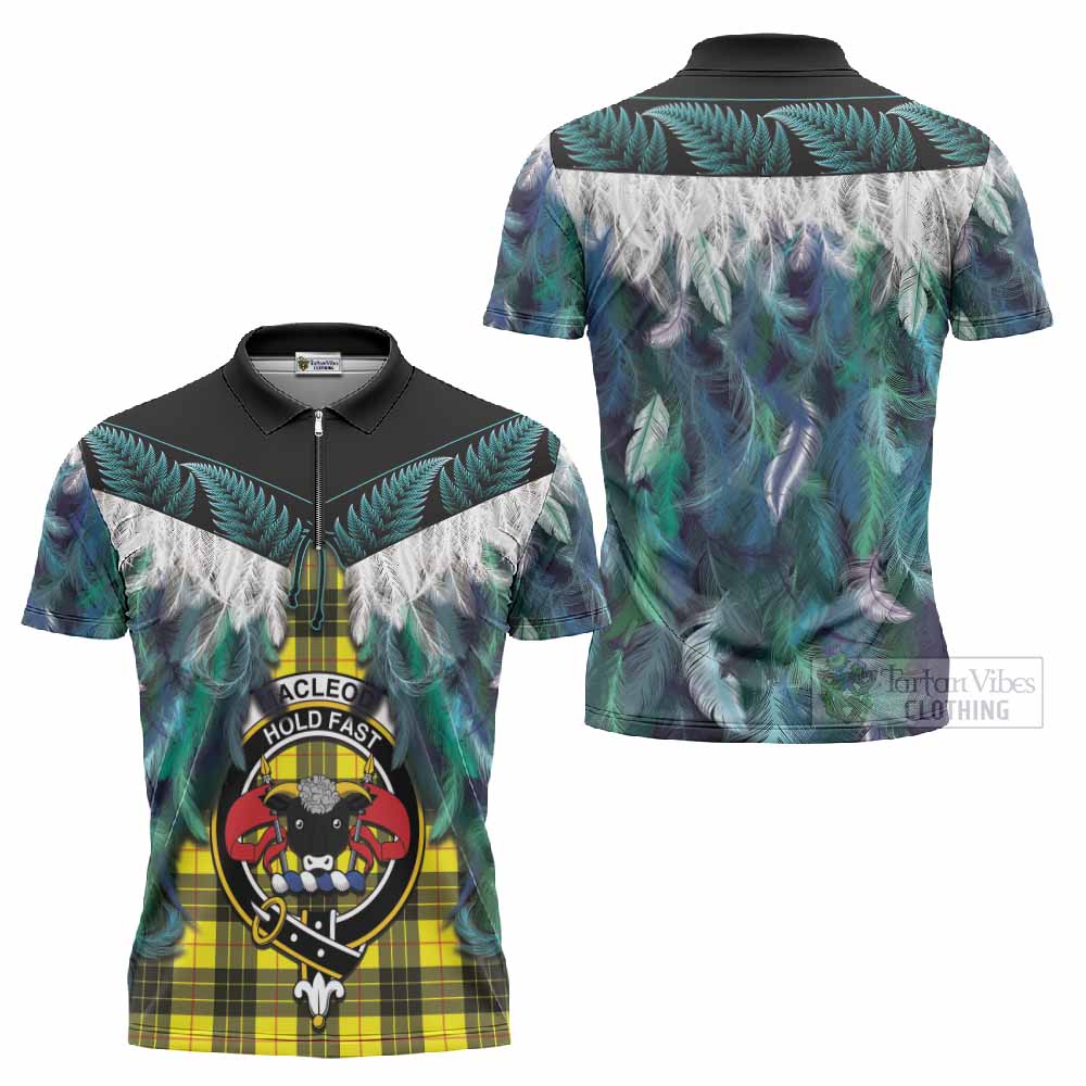 MacLeod (McLeod) Tartan Crest Zipper Polo Shirt New Zealand Maori Korowai Cloak