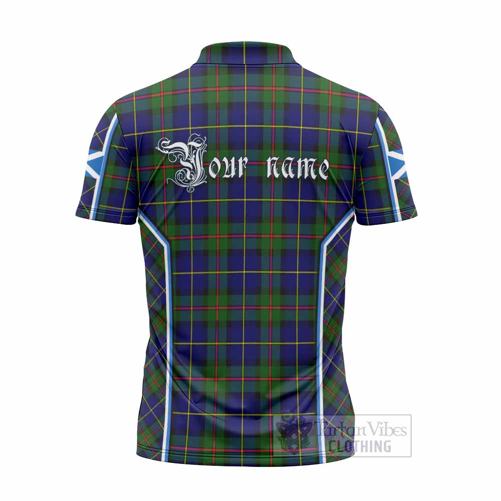 MacLeod (McLeod) Tartan Crest Zipper Polo Shirt Scotland Coat of Arm Flag Style - Tartan Vibes Clothing