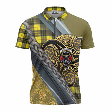 MacLeod (McLeod) Tartan Crest Zipper Polo Shirt Scottish Triskele Celtic