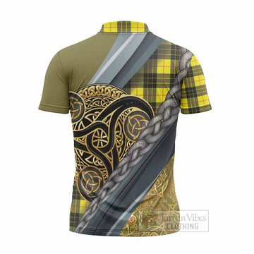 MacLeod (McLeod) Tartan Crest Zipper Polo Shirt Scottish Triskele Celtic