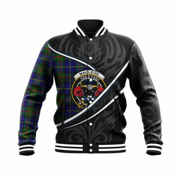 MacLeod (McLeod) Tartan Family Crest Baseball Jacket Celtic Scottish Thistle Floral