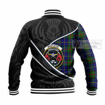 MacLeod (McLeod) Tartan Family Crest Baseball Jacket Celtic Scottish Thistle Floral