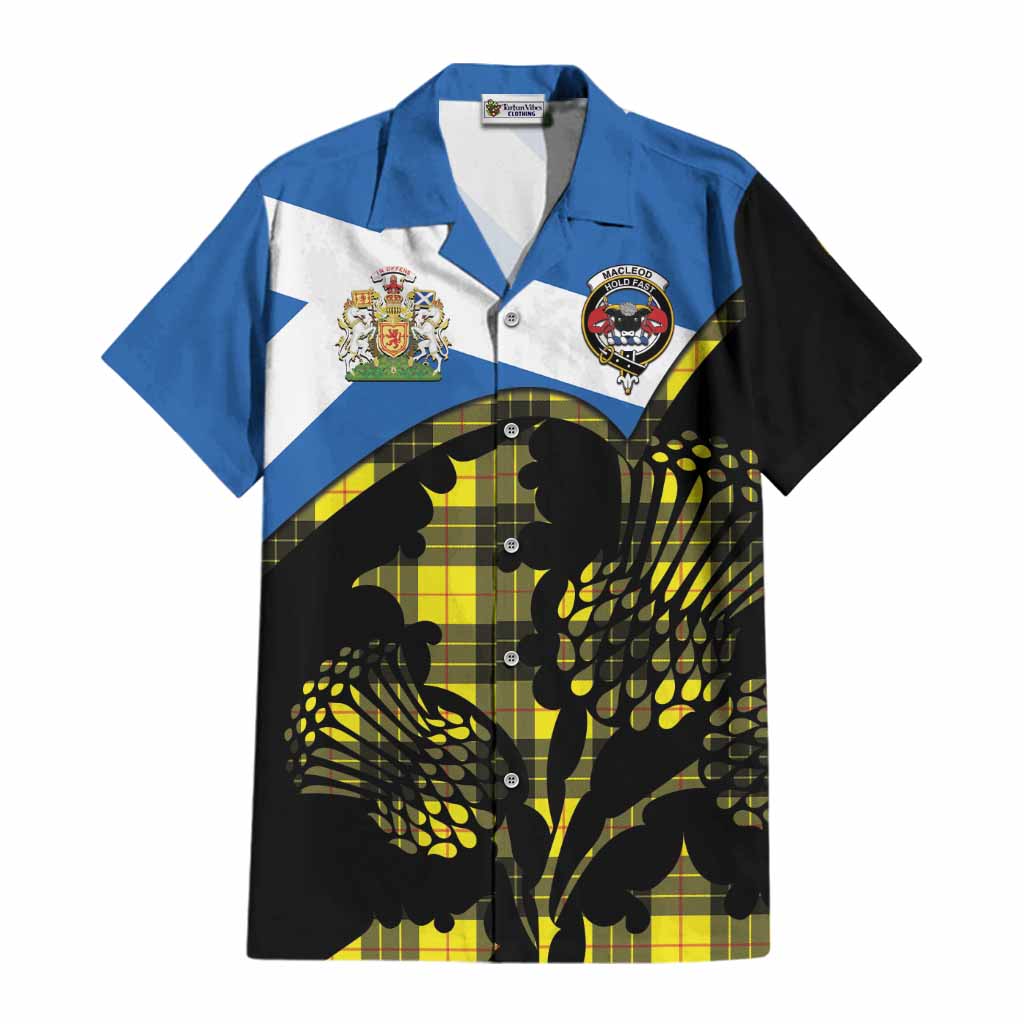 MacLeod (McLeod) Tartan Family Crest Cotton Hawaiian Shirt Scotland Thistle Floral Flag Style