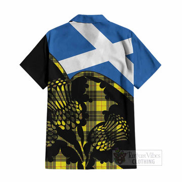 MacLeod (McLeod) Tartan Family Crest Cotton Hawaiian Shirt Scotland Thistle Floral Flag Style