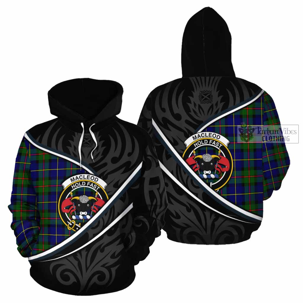 MacLeod (McLeod) Tartan Family Crest Cotton Hoodie Celtic Scottish Thistle Floral - Tartan Vibes Clothing