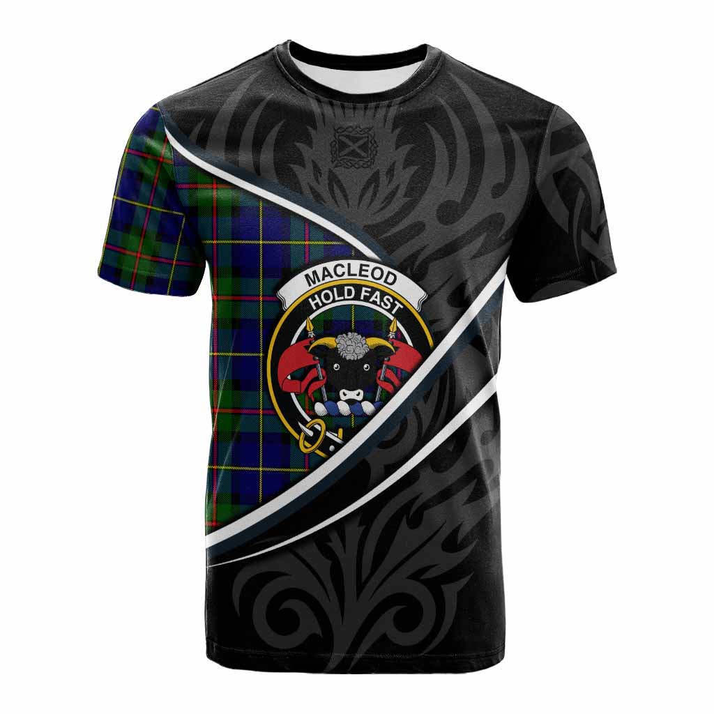 MacLeod (McLeod) Tartan Family Crest Cotton T-shirt Celtic Scottish Thistle Floral - Tartan Vibes Clothing