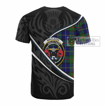 MacLeod (McLeod) Tartan Family Crest Cotton T-shirt Celtic Scottish Thistle Floral