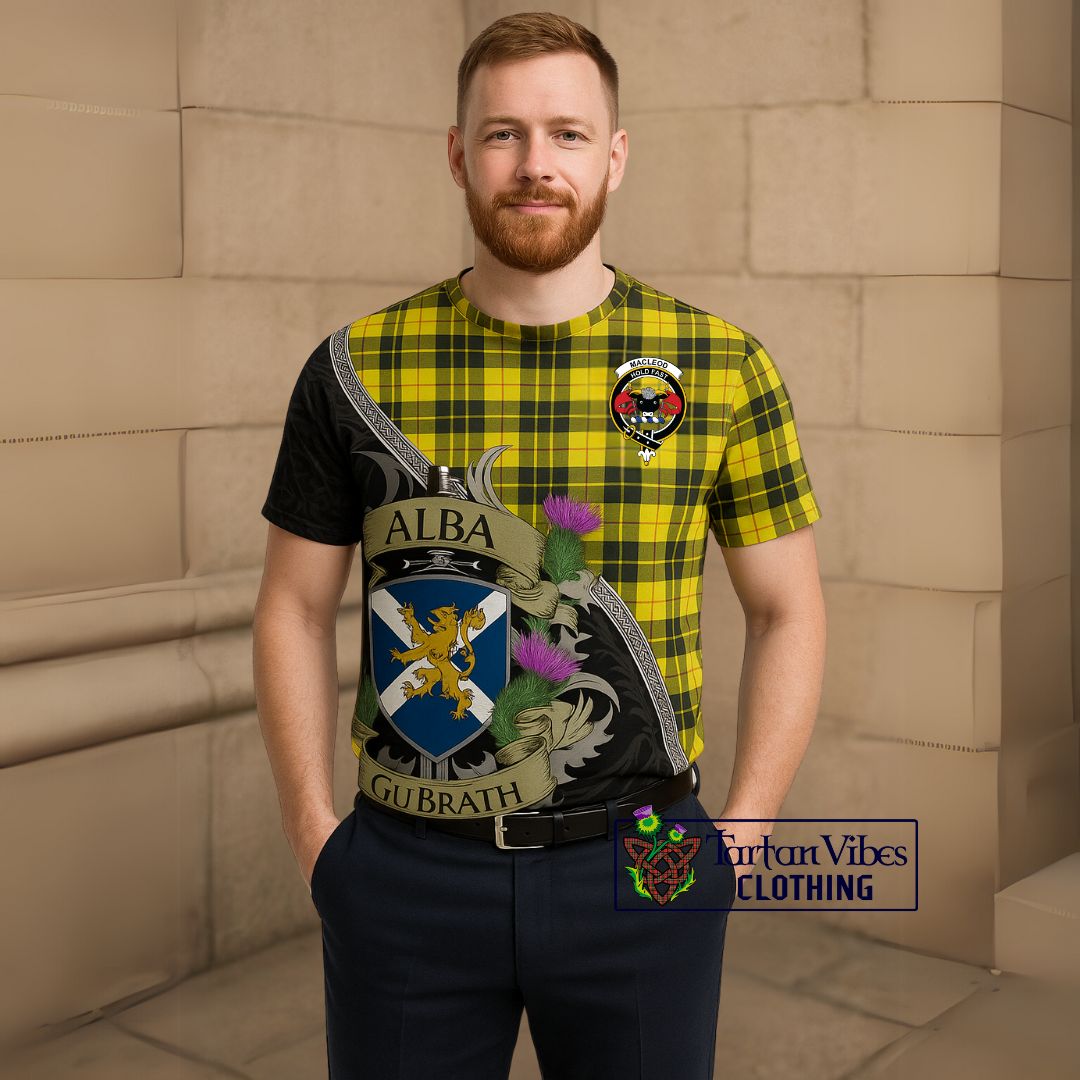 MacLeod (McLeod) Tartan Family Crest Cotton T-shirt Lion Rampant Royal Thistle Shield Celtic Inspired