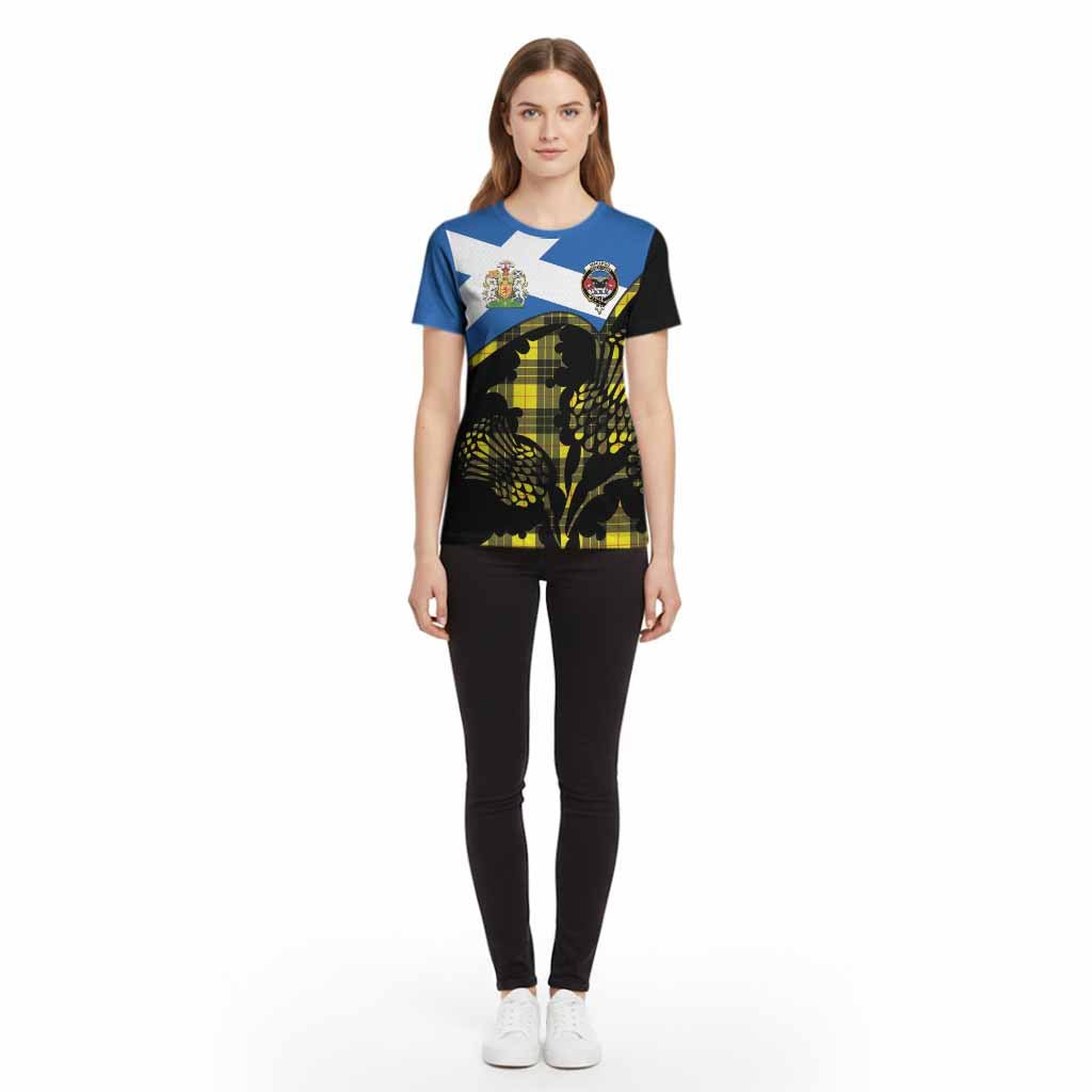 MacLeod (McLeod) Tartan Family Crest Cotton T-shirt Scotland Thistle Floral Flag Style