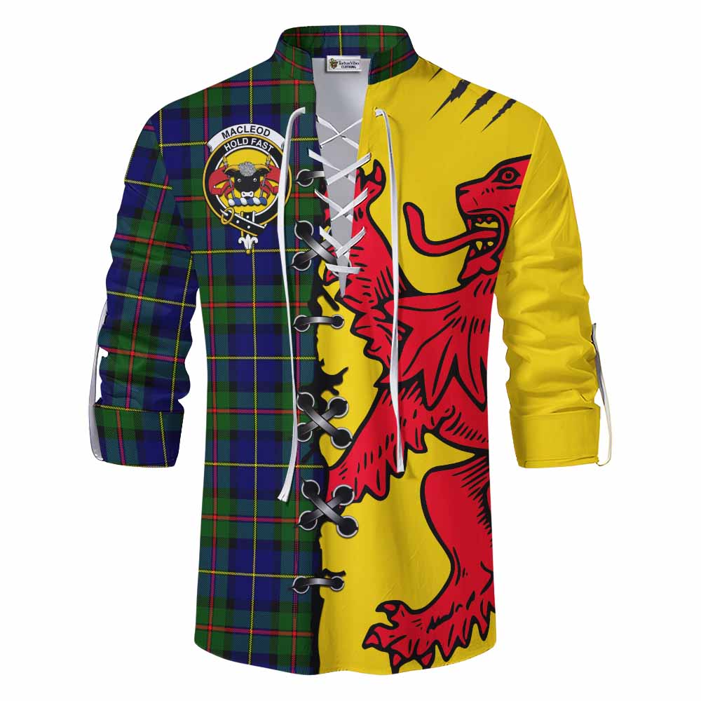 MacLeod (McLeod) Tartan Family Crest Ghillie Kilt Shirt Lion Rampant Honor - Tartan Vibes Clothing