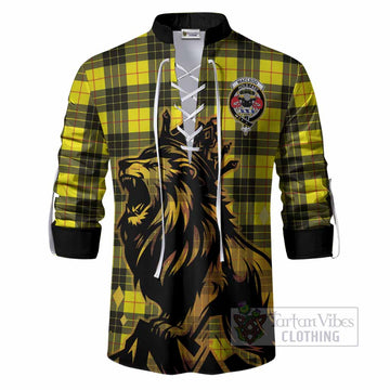 MacLeod (McLeod) Tartan Family Crest Ghillie Shirt Crowned Lion Roaring
