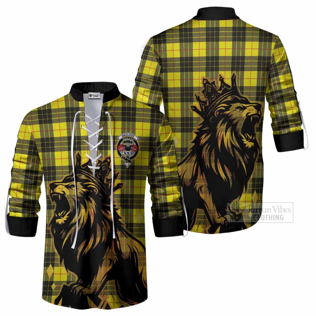MacLeod (McLeod) Tartan Family Crest Ghillie Shirt Crowned Lion Roaring