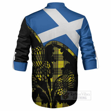 MacLeod (McLeod) Tartan Family Crest Ghillie Shirt Scotland Thistle Floral Flag Style