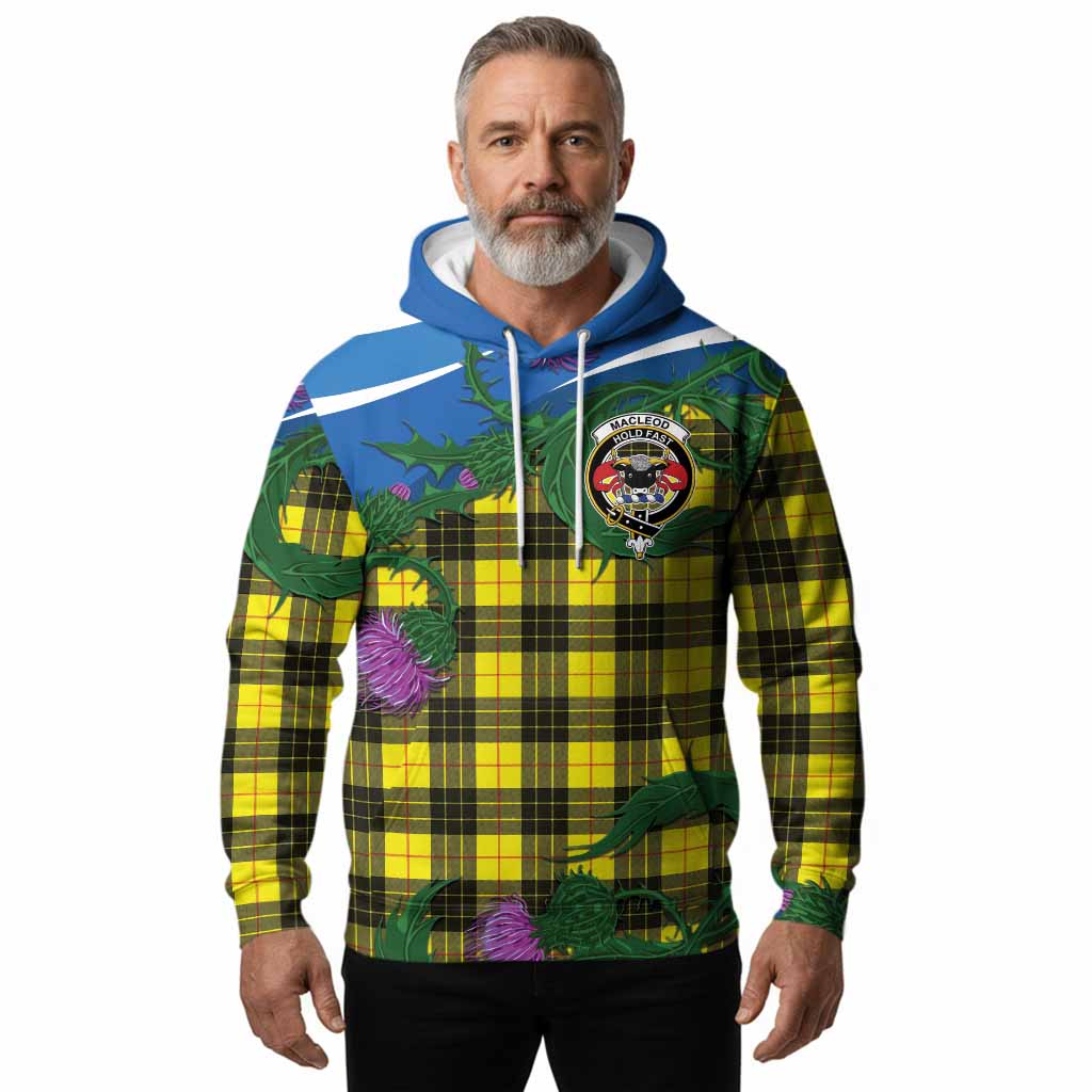MacLeod (McLeod) Tartan Family Crest Hoodie Thistle in Minimalism